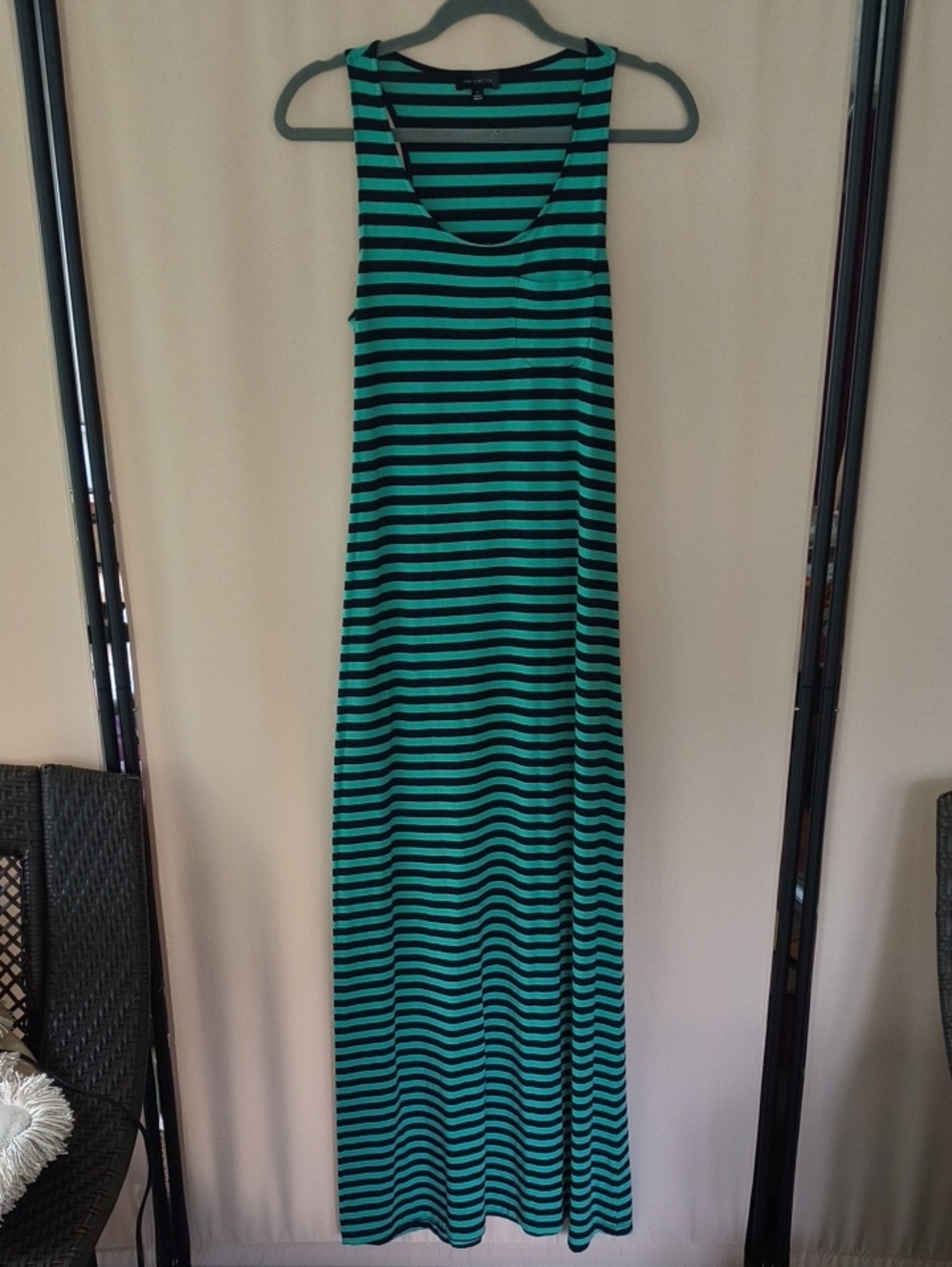 The Limited Teal and Navy Striped Maxi Dress Size S